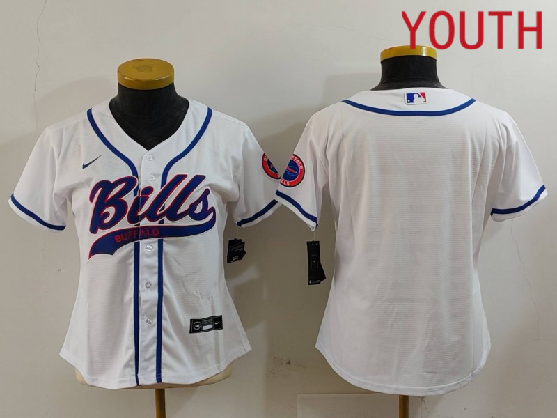 Youth Buffalo Bills Blank White Joint Name 2024 Nike Limited NFL Jersey style 912->youth nfl jersey->Youth Jersey